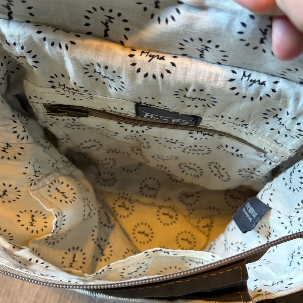 Myra Bag Brown and Cream Backpack - Picture 8 of 12